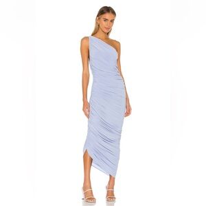 Norma Kamali One-Shoulder Light Blue Dress